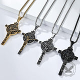 Vintage Jesus Suffering INRI Cross Stainless Steel Pendant | Gthic.com