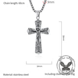 Vintage Jesus Suffering Stainless Steel Cross Pendant