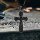 Vintage Jesus Suffering Stainless Steel Cross Pendant
