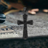 Vintage Jesus Suffering Stainless Steel Cross Pendant