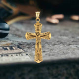 Vintage Jesus Suffering Stainless Steel Cross Pendant