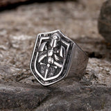Vintage Knights Templar Crusade Stainless Steel Ring | Gthic.com