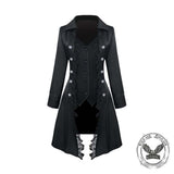 Vintage Medieval Lace Trim Gothic Long Trench Coat