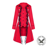 Vintage Medieval Lace Trim Gothic Long Trench Coat