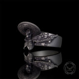Vintage Mexican Skull Sterling Silver Biker Pistol Ring | Gthic.com