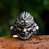 Vintage Monkey King Stainless Steel Ring 01 | Gthic.com