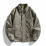 Vintage Multicolor Lapel Casual Leather Jacket | Gthic.com