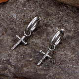 Vintage Nail Cross Stainless Steel Stud Earrings | Ghtic.com