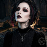 Vintage Nail Cross Thorn Rose Alloy Necklace | Gthic.com
