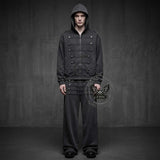 Vintage Napoleonic Button Hooded Jacket Pants Set | Gthic.com