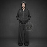 Vintage Napoleonic Button Hooded Jacket Pants Set | Gthic.com
