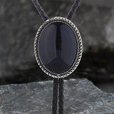 Vintage Natural Gemstone Cowboy Alloy Bolo Tie | Gthic.com