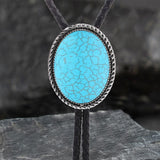 Vintage Natural Gemstone Cowboy Alloy Bolo Tie | Gthic.com