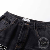 Patch Skull Print katoenen heren punkbroek