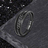 Vintage Octagonal Star Stainless Steel Leather Bracelet