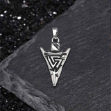 Vintage Odin Triangle Rune Stainless Steel Arrow Pendant