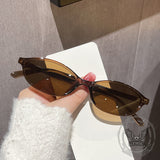 Vintage Oval Small Frame Sun Visor AC Sunglasses | Gthic.com
