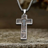 Vintage Painted Jesus Cross Stainless Steel Pendant