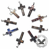 Vintage Painted Jesus Cross Stainless Steel Pendant 01 | Gthic.com