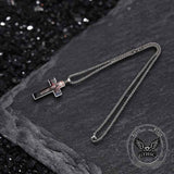 Vintage Painted Jesus Cross Stainless Steel Pendant