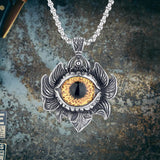 Vintage Pattern Devil Eye Stainless Steel Pendant | Gthic.com