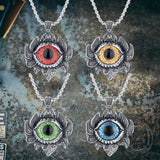 Vintage Pattern Devil Eye Stainless Steel Pendant | Gthic.com