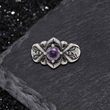 Vintage Patterned Openwork Gem Stainless Steel Ring | Gthic.com