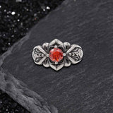 Vintage Patterned Openwork Gem Stainless Steel Ring