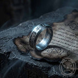 Vintage Pentagram Solomon Rune Stainless Steel Ring | Gthic.com