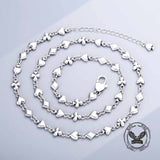 Vintage Playing Card Pattern Sterling Silver Necklace 01 | Gthic.com