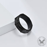 Vintage Polished Cross Pattern Stainless Steel Ring