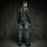 Vintage Printed Bootcut Biker Cotton Jeans | Gthic.com