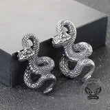 Vintage Python Stainless Steel Snake Pendant 01 | Gthic.com