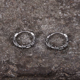 Vintage Rattan Wrapped Stainless Steel Hoop Earrings