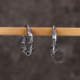 Vintage Rattan Wrapped Stainless Steel Hoop Earrings