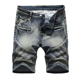 Vintage Ripped Embroidered Stretch Denim Shorts | Gthic.com