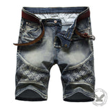 Vintage Ripped Embroidered Stretch Denim Shorts | Gthic.com