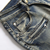 Vintage Ripped Embroidered Stretch Denim Shorts | Gthic.com