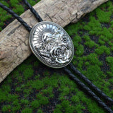 Vintage Rose Rabbit Mushroom Alloy Cowboy Bolo Tie 02 | Gthic.com