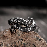 Vintage Rune Symbol Serpent Stainless Steel Viking Ring