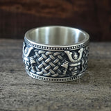 Vintage Samurai Warrior Sterling Silver Band Ring | Gthic.com