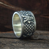 Vintage Samurai Warrior Sterling Silver Band Ring