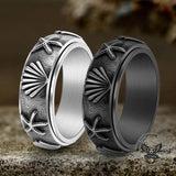 Vintage Shell Starfish Stainless Steel Spinner Ring 03 | Gthic.com