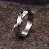 Vintage Simple Twist Pattern Stainless Steel Ring