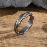 Vintage Simple Twist Pattern Stainless Steel Ring | Gthic.com