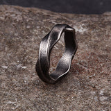 Vintage Simple Twist Pattern Stainless Steel Ring