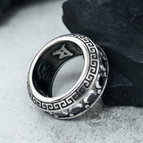 Vintage Six-Word Mantra Zircon Stainless Steel Ring