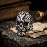 Vintage Skull Filigree Stainless Steel Gothic Ring | Gthic.com