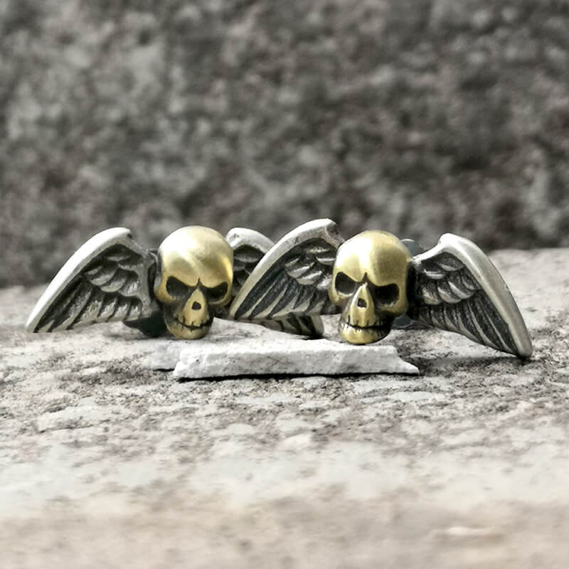 Skelett mit Flügeln Schmuck Anhänger aus 925 Sterling Silber