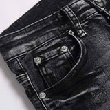 Vintage Slim Fit Flare Cotton Cargo Denim Jeans